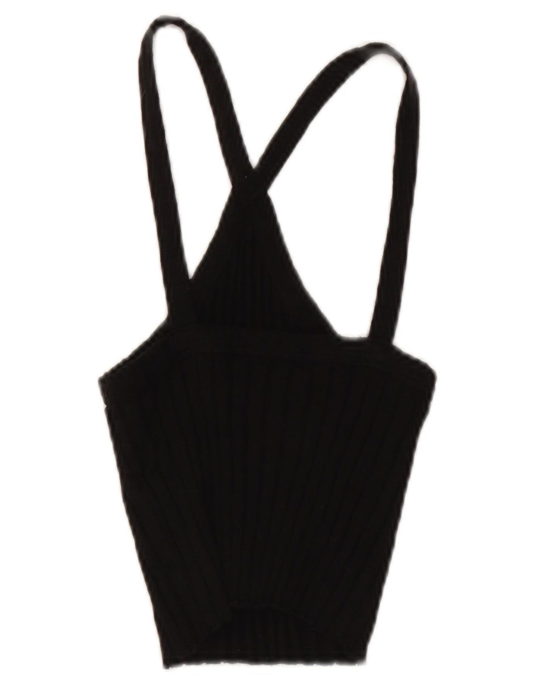 Zara Damen Crop Neckholder Top UK 8 Small Schwarze Baumwolle