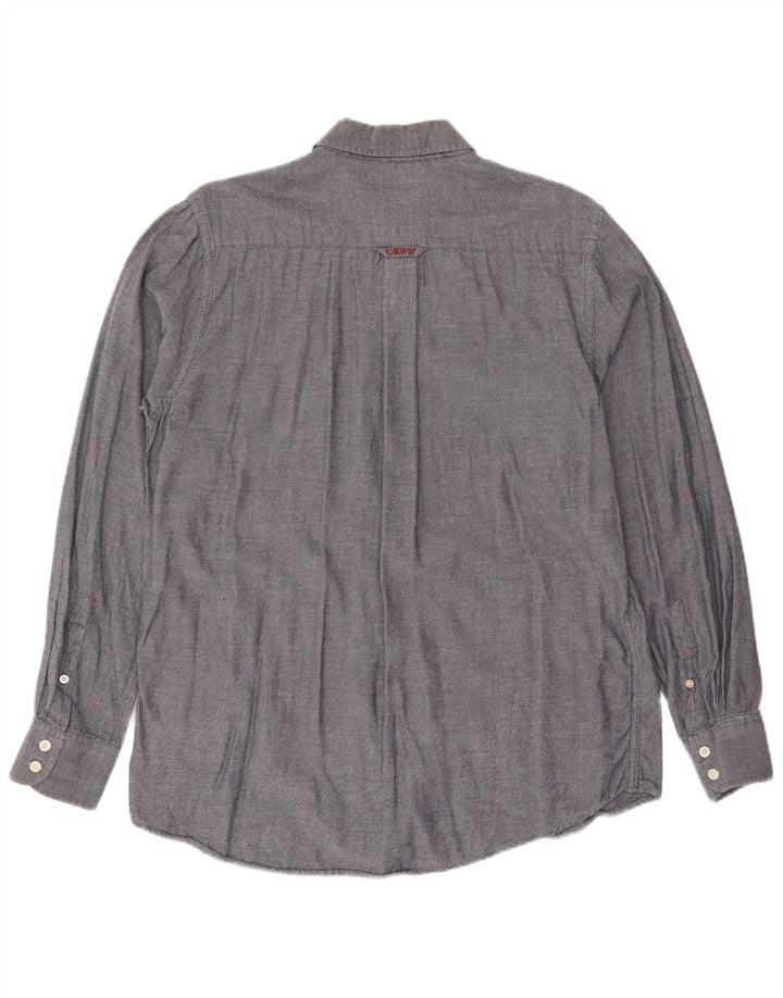 CREW CLOTHING Herren-Hemd mit klassischer Passform, mittelmarineblaue Baumwolle