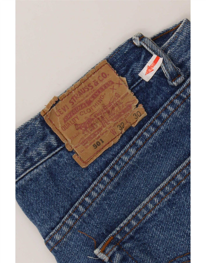 Levi's Damen 501 Straight Jeans W32 L30 Blaue Baumwolle