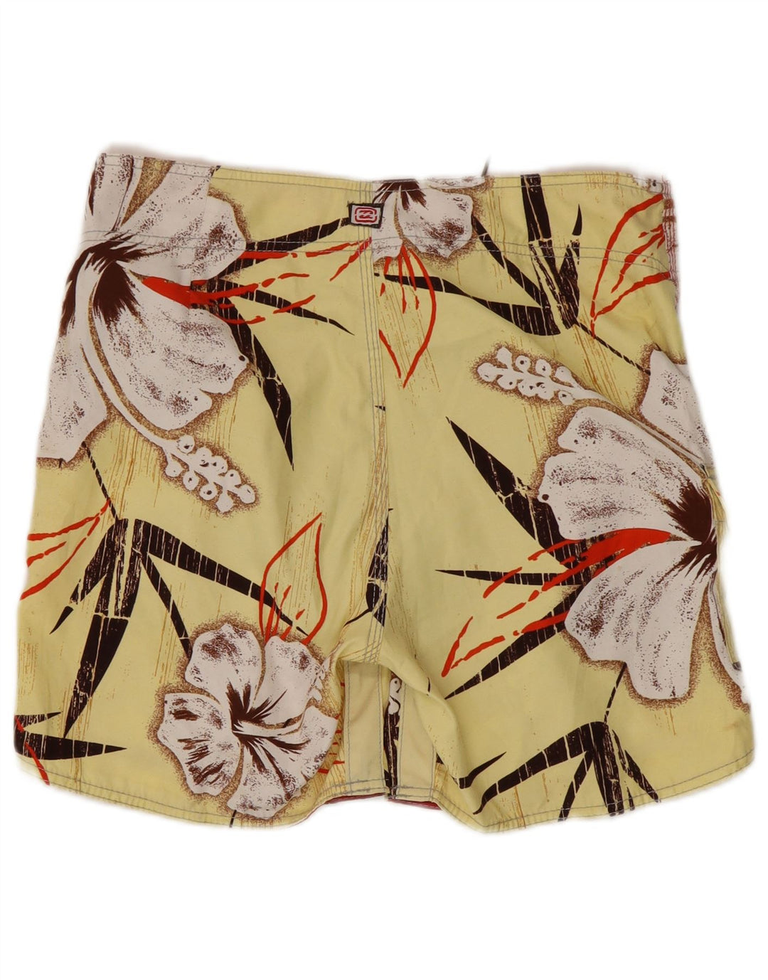 Billabong Herren-Badeshorts aus mittelgelbem, geblümtem Polyester