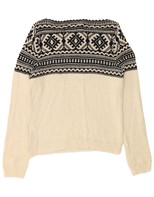 RALPH LAUREN Damen-Pullover mit U-Boot-Ausschnitt, Gr. 40, Größe L, gebrochenes Weiß