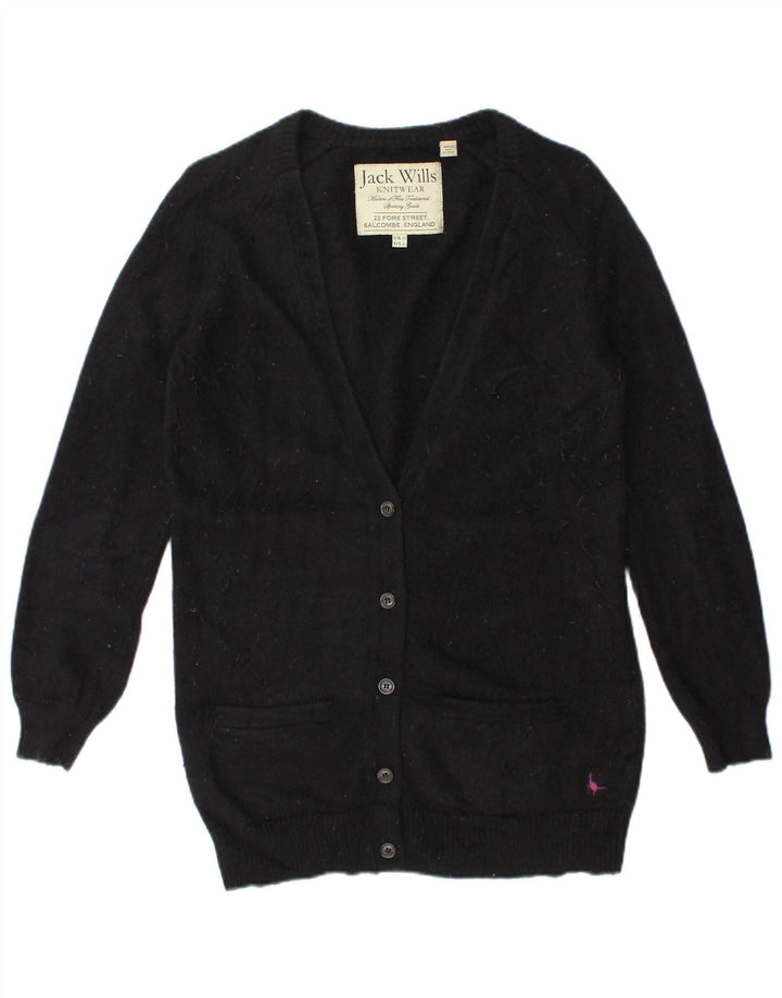Jack Wills Damen-Strickjacke in Übergröße, Gr. 10, Größe S, Schwarz, Angora