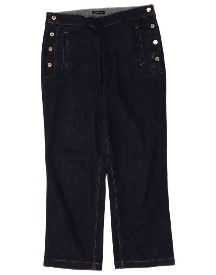 Massimo Dutti Damen-Cropped-Jeans EU 40 Medium W30 L25 Marineblaue Baumwolle