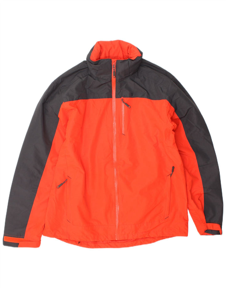 MOUNTAIN WAREHOUSE Herren-Regenjacke mit Kapuze, UK 40, Größe L, Orange, Farbblock