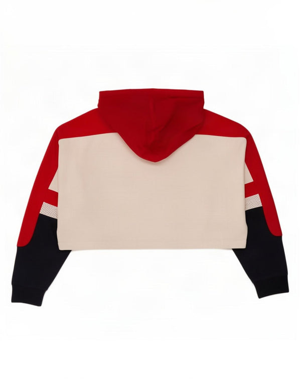Tommy Hilfiger Damen Crop Graphic Hoodie Pullover UK 16 Large Weiß