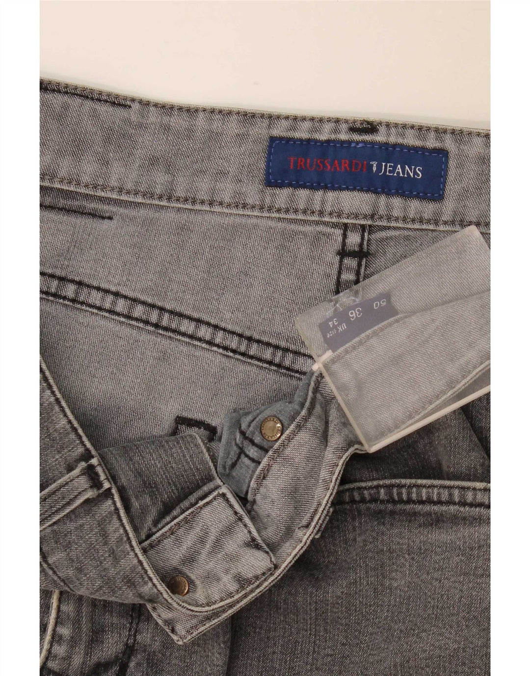 Trussardi Damen Straight Jeans W34 L34 Grau