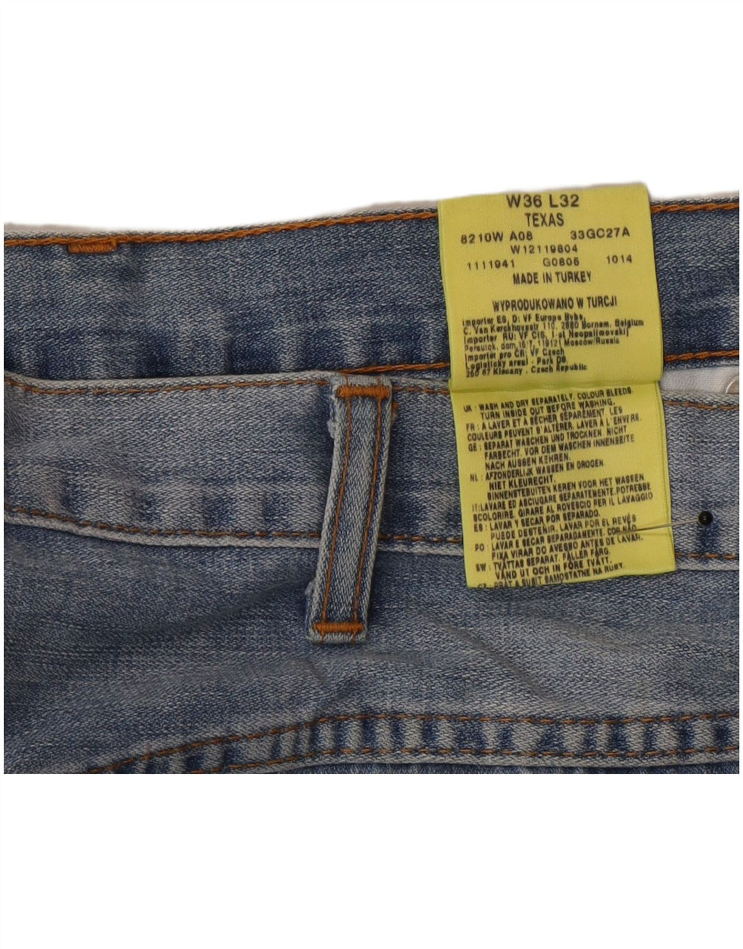 Wrangler Herren Texas Straight Jeans W36 L32 Blaue Baumwolle