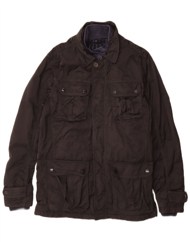 Tommy Hilfiger Herren Utility-Jacke UK 38 Mittelschwarzes Nylon