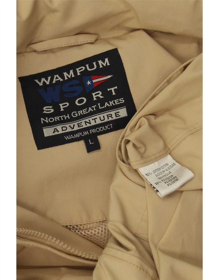 Wampum Herren-Bomberjacke mit Kapuze, UK 40, große beige Baumwolle