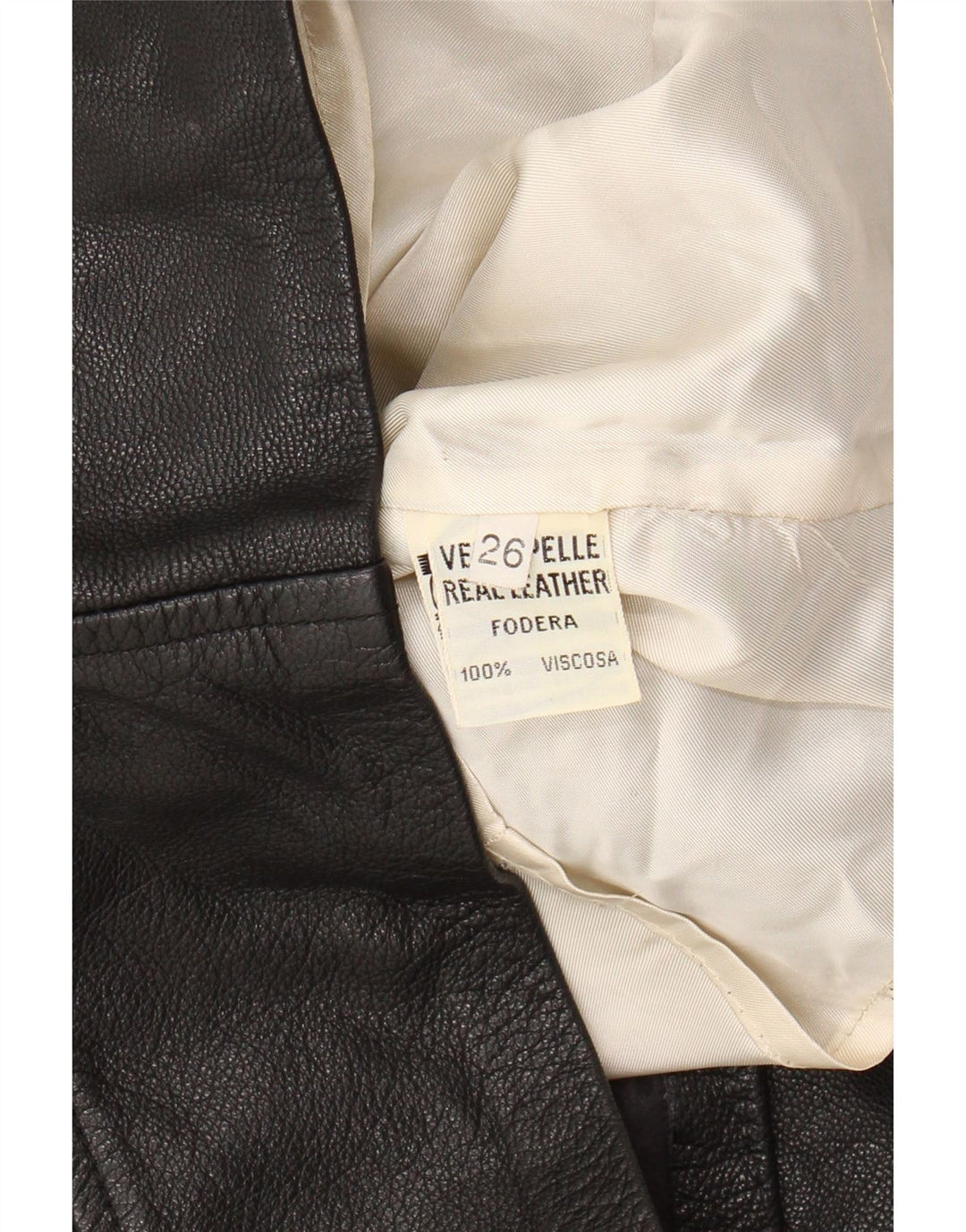 VINTAGE Womens Leather Skirt W26 Small Black Leather