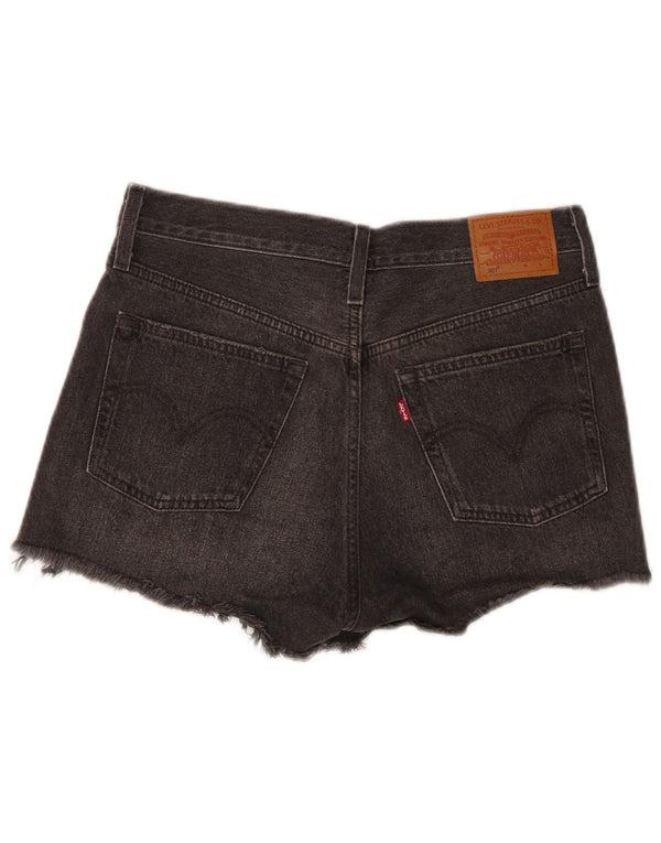 LEVI'S Damen 501 Denim-Shorts mit hoher Taille, W27, Größe S, Grau, Baumwolle