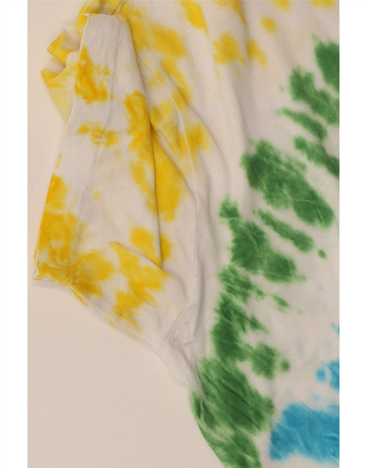 CHAMPION Damen T-Shirt Top UK 16 Large Mehrfarbige Batik-Baumwolle