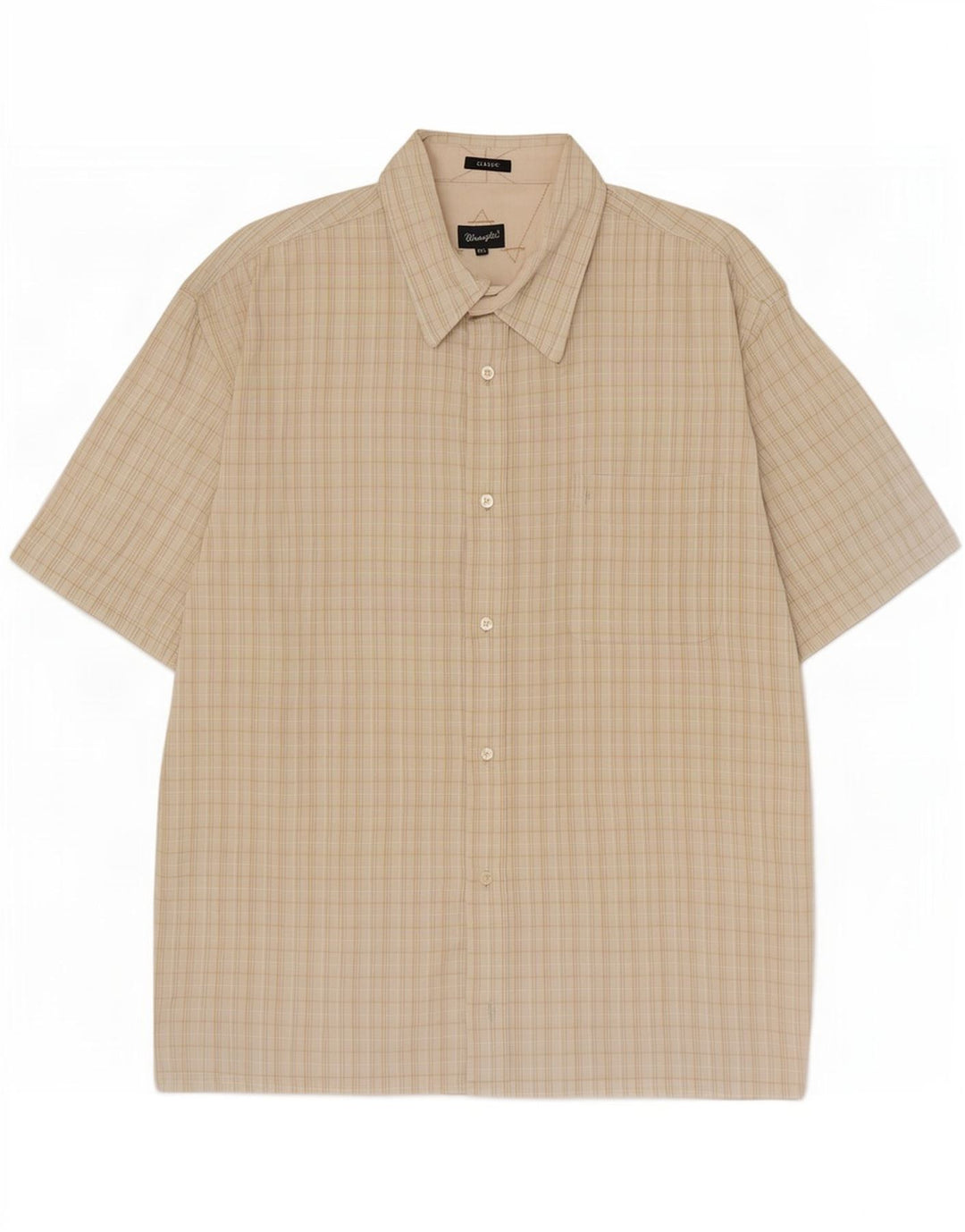 Wrangler Herren klassisches Kurzarmhemd 2XL Beige kariert