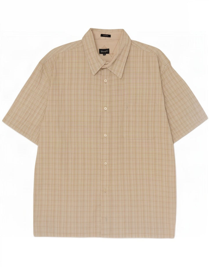 Wrangler Herren klassisches Kurzarmhemd 2XL Beige kariert