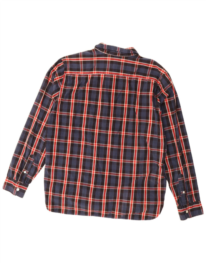 LEVI'S Herrenhemd XL, marineblau, kariert, Baumwolle