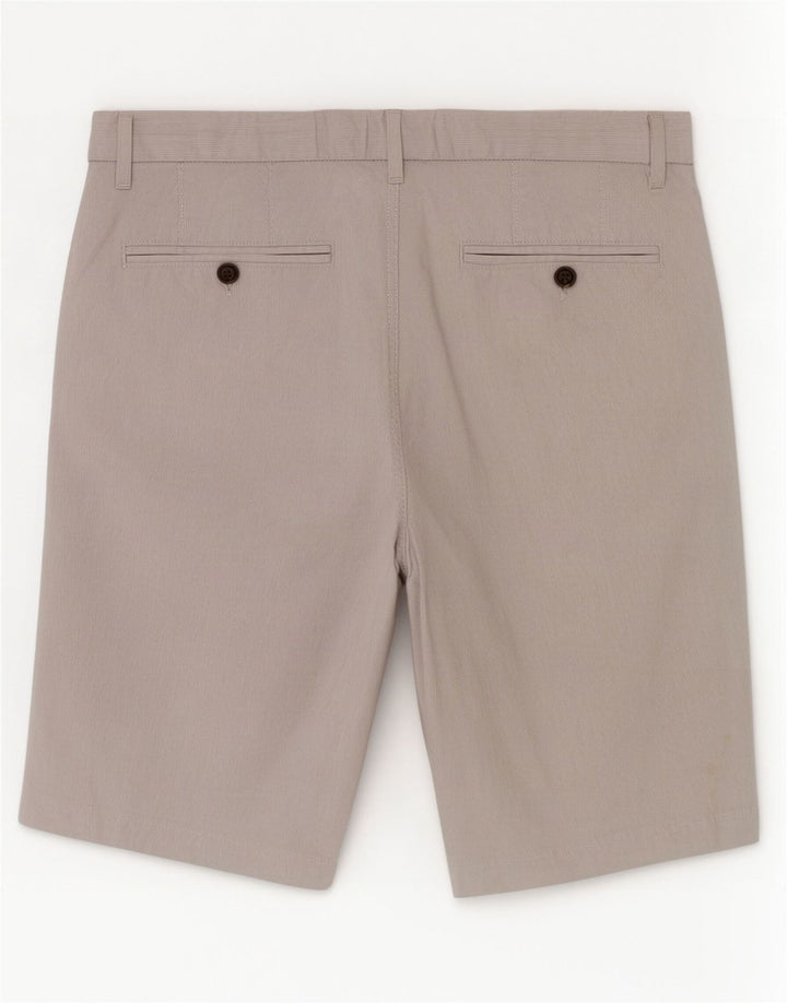 Marks & Spencer Herren-Chinoshorts W32 Mittelgraue Nadelstreifen-Baumwolle