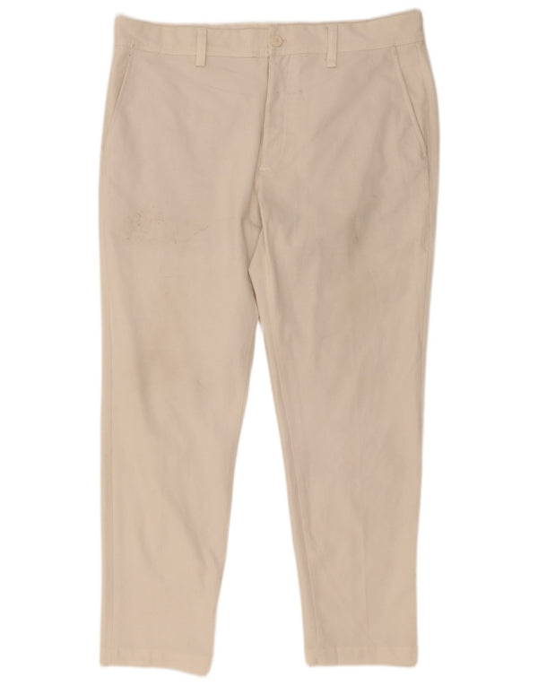 Zara Slim Chino-Hose für Herren, EU 44, Größe L, W34, L30, Weiß, Polyester