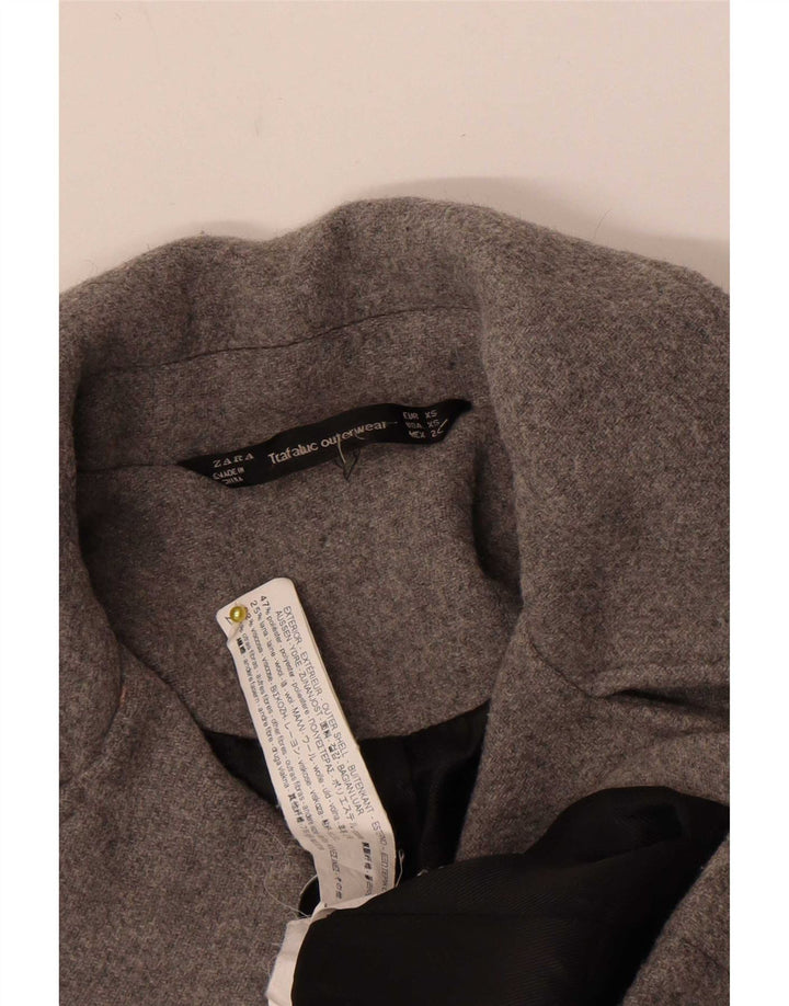 Zara Damen Trafaluc Pea Coat UK 6 XS Grau Polyester