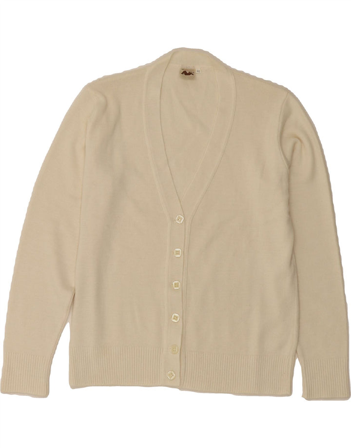 VINTAGE Womens Cardigan Sweater IT 48 XL White Wool Vintage Vintage and Second-Hand Vintage from Messina Hembry 