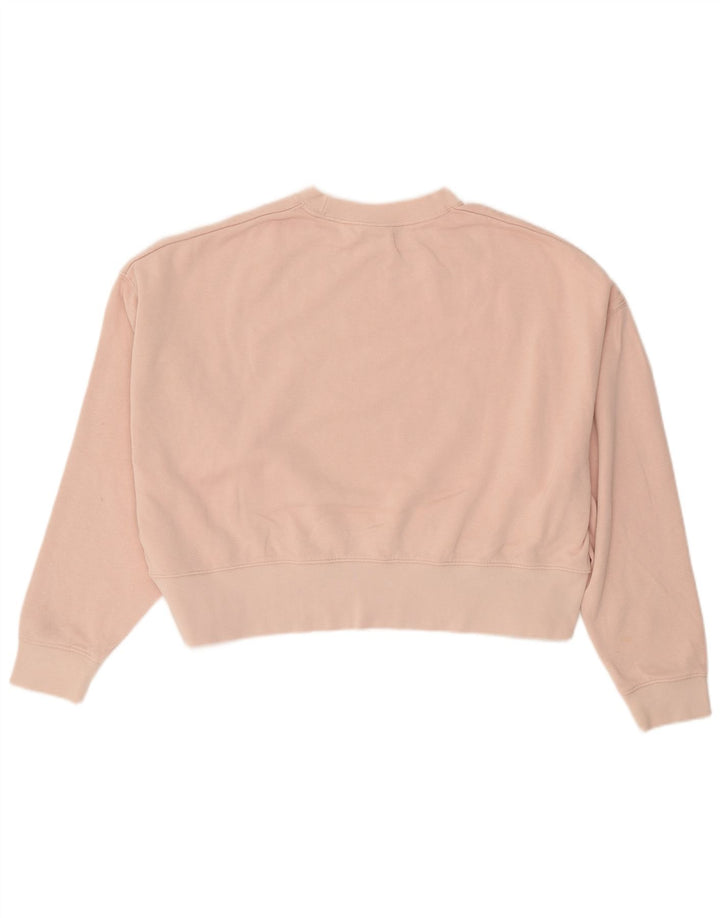 Nike Womens Crop Oversized Sweatshirt Pullover UK 10 Small Rosa Baumwolle