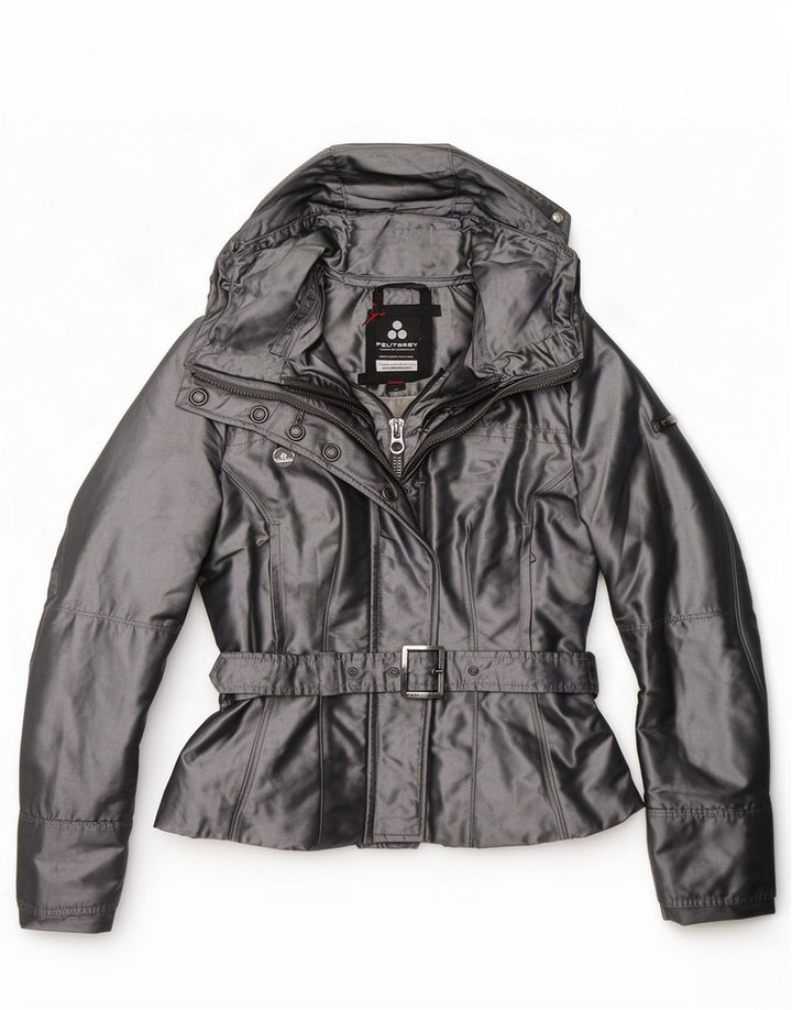 PEUTEREY Damen Windjacke mit Kapuze UK 18 XL Silber Polyester