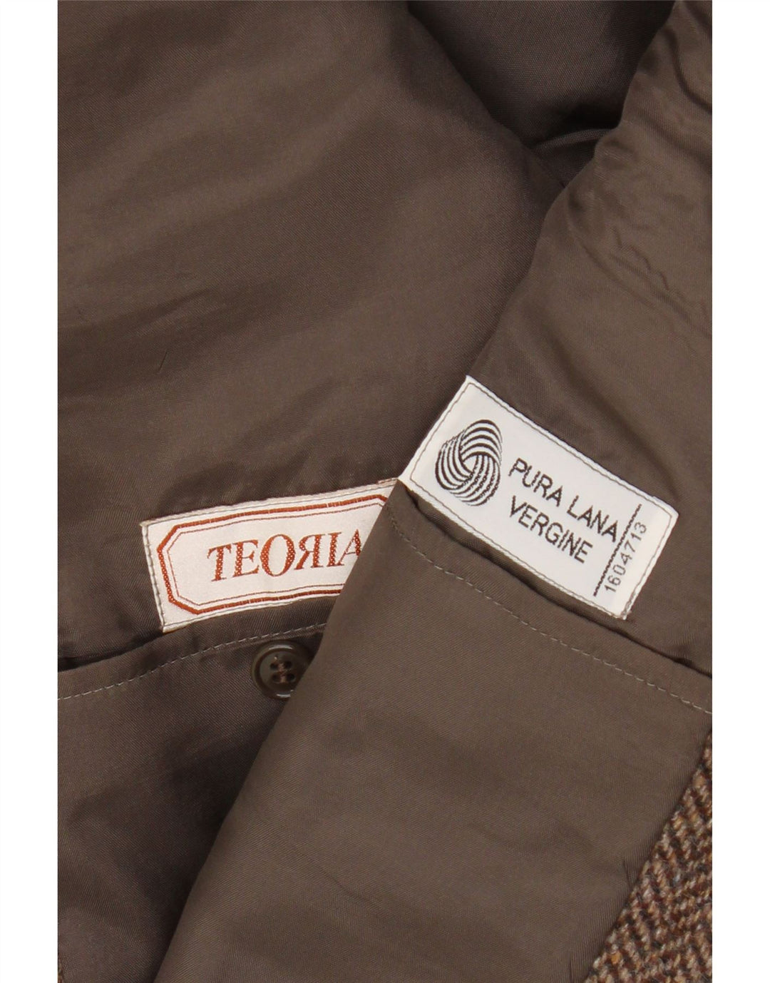 Vintage Herren 2-Knopf-Blazerjacke UK 38 Mittelbraun mit Fischgrätenmuster