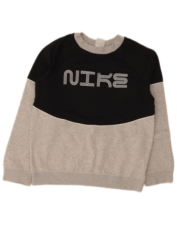 Nike Jungen-Sweatshirt mit Grafik, 12–13 Jahre, Größe L, Schwarz, Farbblock