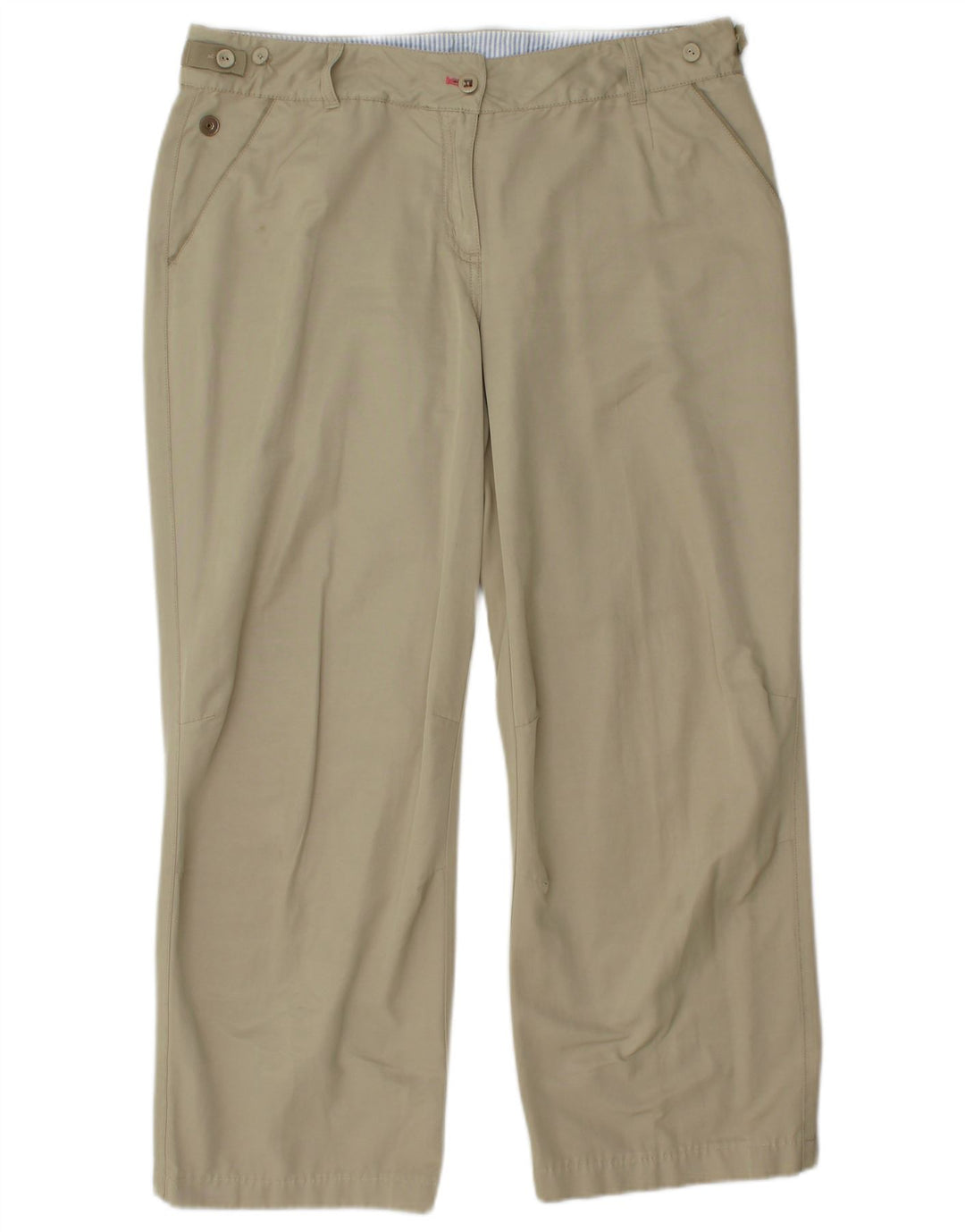 TOMMY HILFIGER Damen Gerade Freizeithose EU 42 Groß W34 L27 Beige