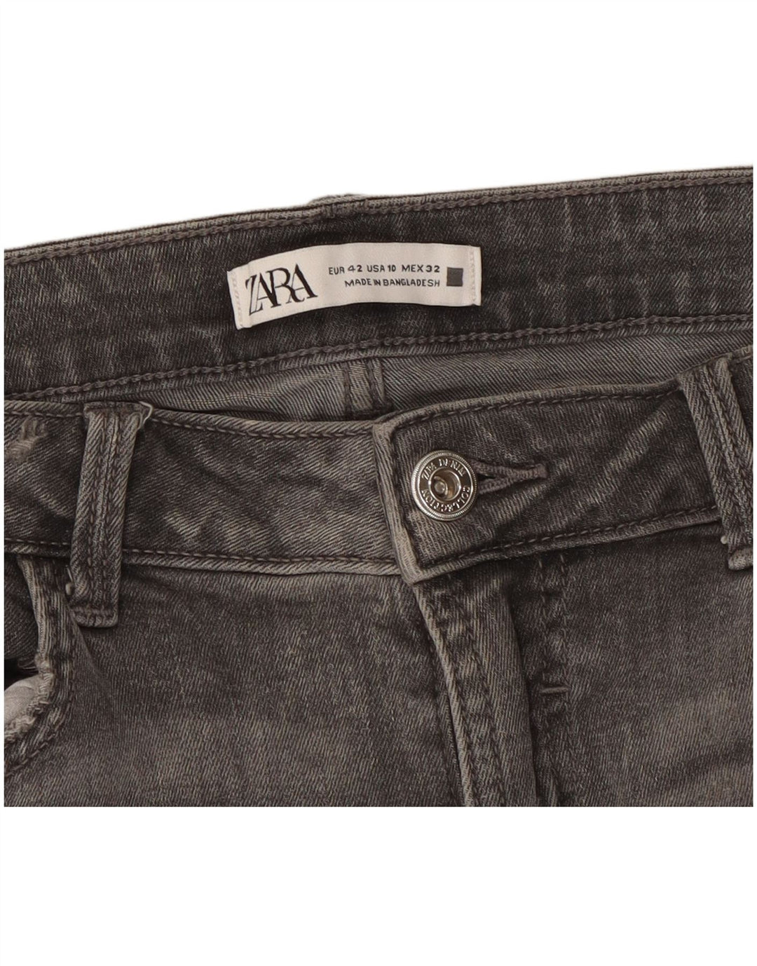 Zara Damen Slim Jeans EU 42 Large W32 L28 Grau