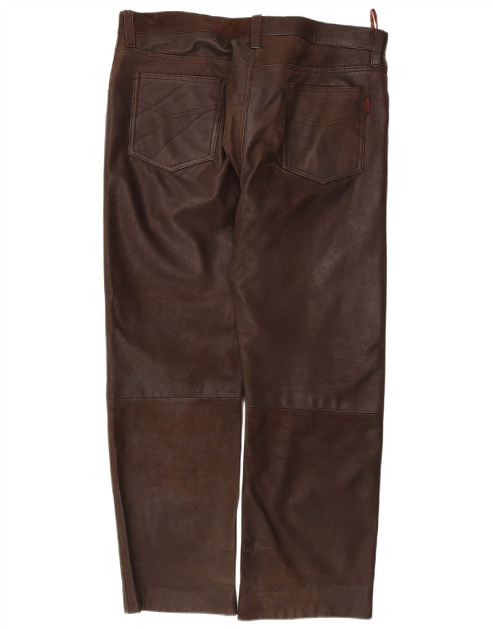 Maddox Herren Lederhose W36 L28 Braunes Leder