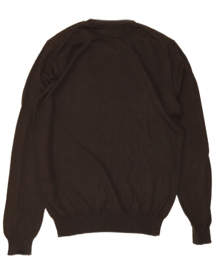 ZARA Herren-Pullover mit Rundhalsausschnitt, groß, braun, Acryl