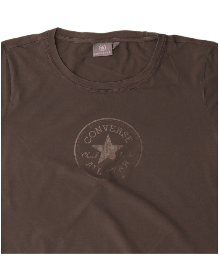 CONVERSE Damen Grafik T-Shirt Top UK 18 XL Grau Baumwolle