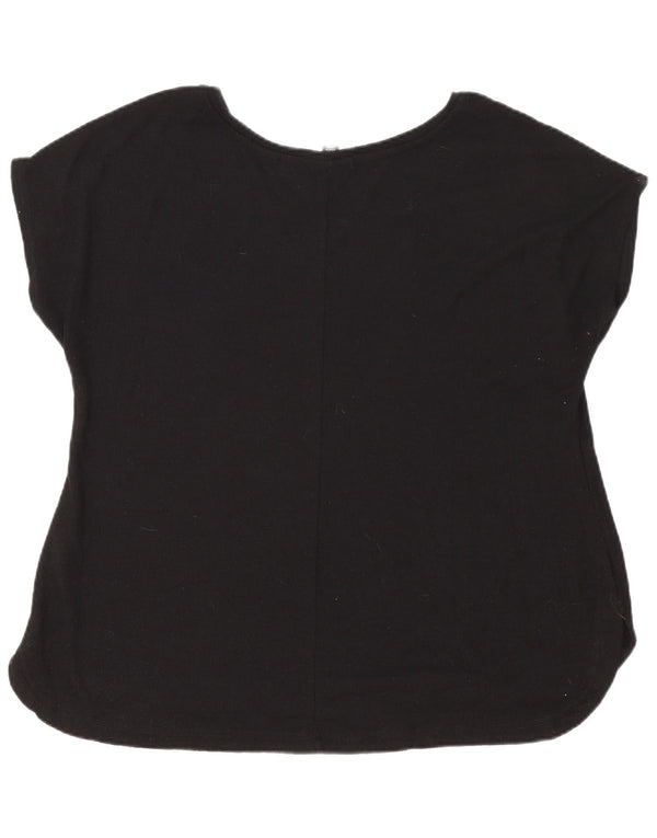 Marks & Spencer Damen Autograph Übergroßes T-Shirt Top UK 16 Large Schwarz