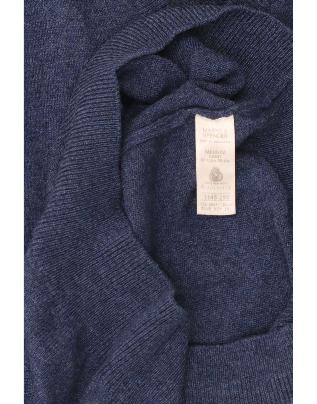 Marks & Spencer Herren-Tanktop aus mittelblau gefleckter Lammwolle