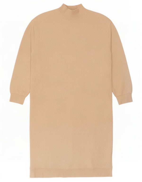 Zara Damen Übergroßes Langarm-Pulloverkleid UK 14 Mittelbeige