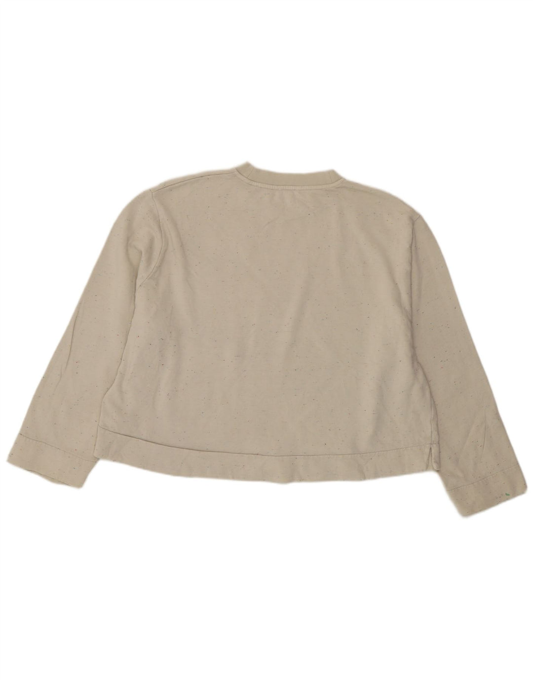 Cos Damen-Sweatshirt-Pullover in Übergröße, Gr. 10, Größe S, weiß gesprenkelte Baumwolle