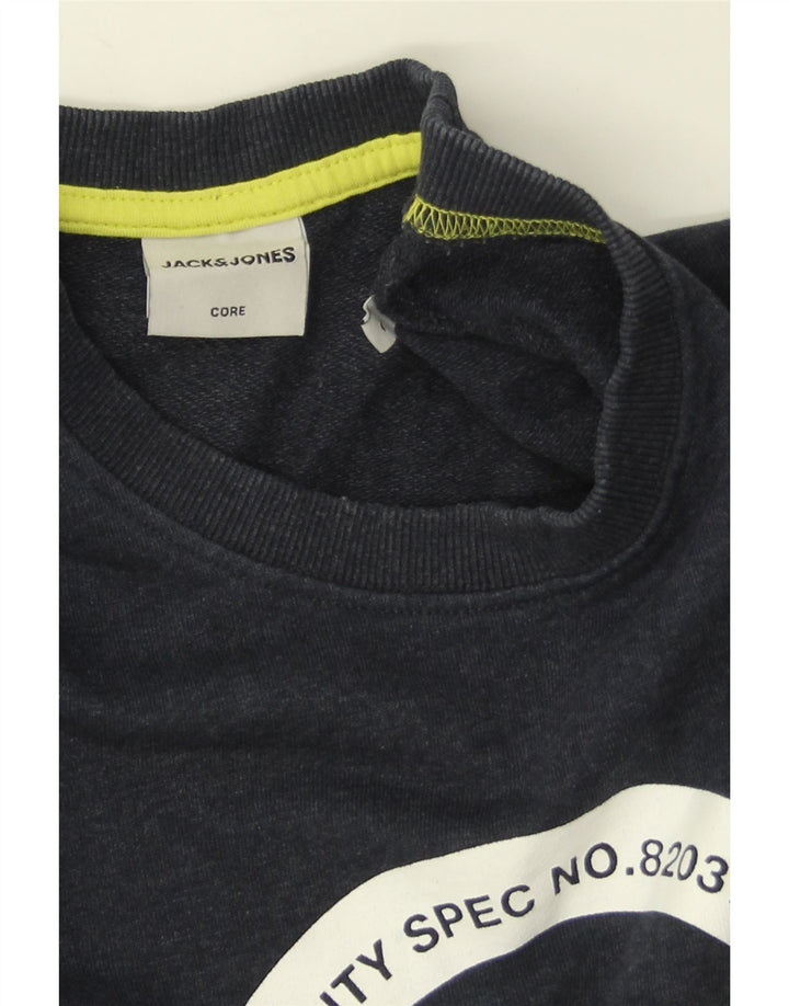 Jack & Jones Herren-Sweatshirt mit Grafik, groß, marineblau, Baumwolle