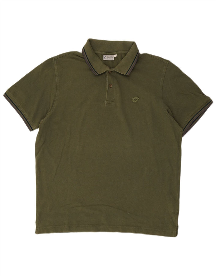 LOTTO Herren Poloshirt IT 50 Medium Khaki Baumwolle