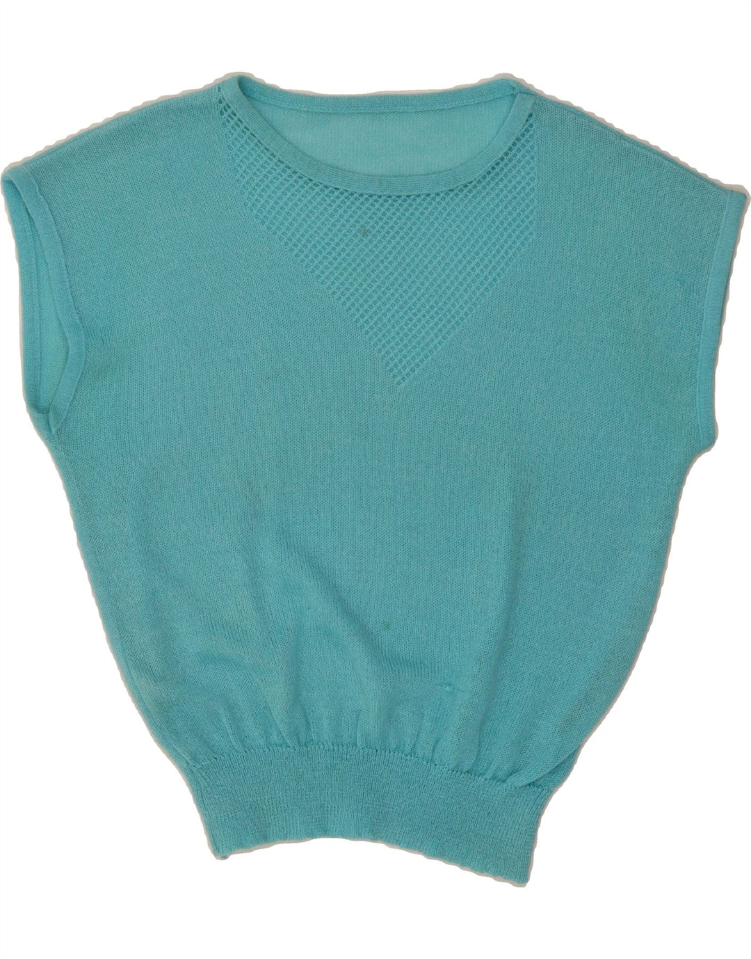 VINTAGE Womens Vest Tank Top UK 14 Large Turquoise Vintage Vintage and Second-Hand Vintage from Messina Hembry 