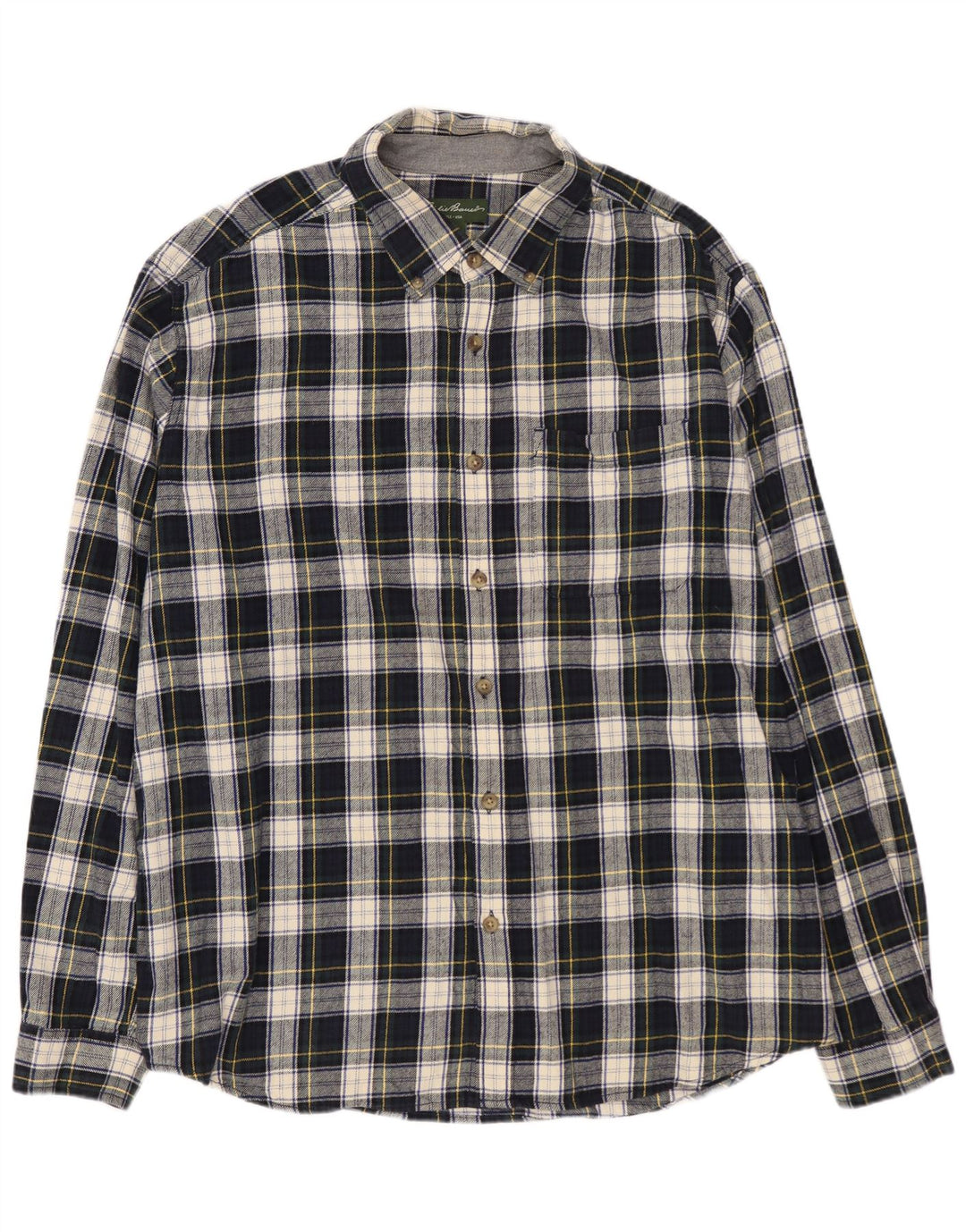 EDDIE BAUER Herren Flanellhemd 2XL Marineblau kariert Baumwolle