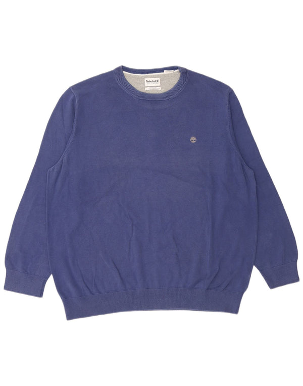 Timberland Herren-Pullover mit Rundhalsausschnitt, 3XL, blaue Baumwolle