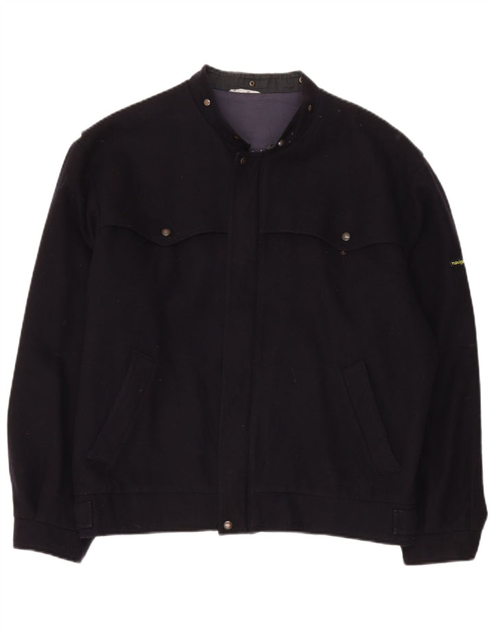 Navigare Herren-Utility-Jacke UK 42 XL Marineblaue Wolle
