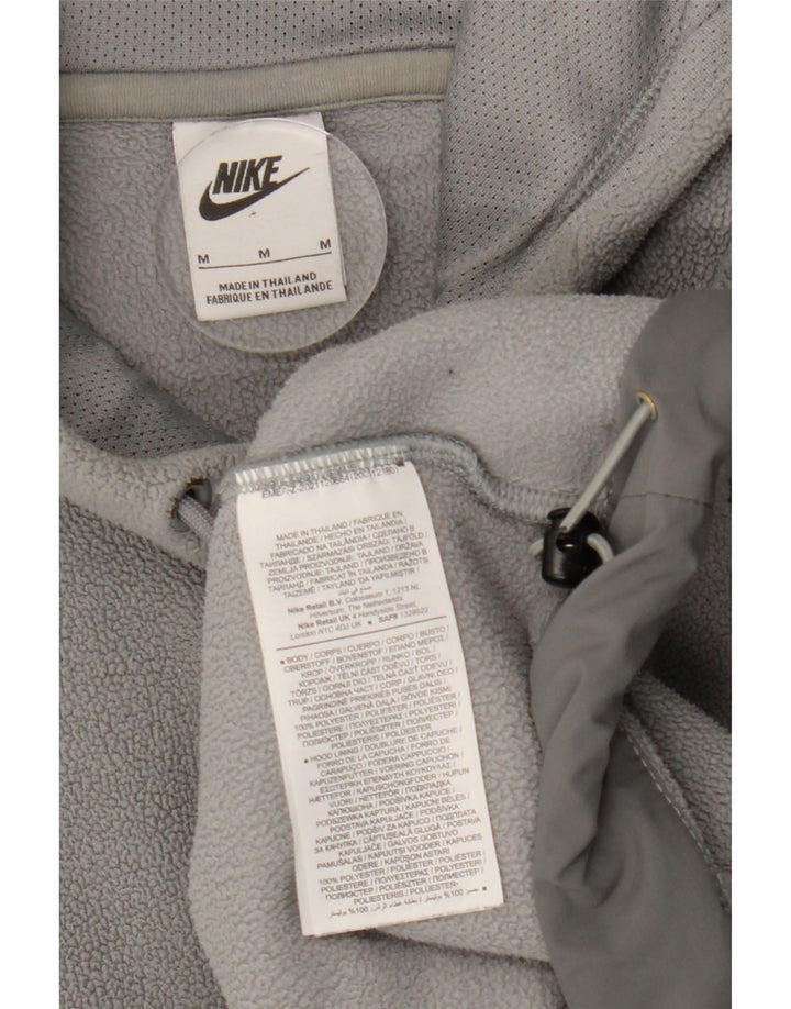 Nike Herren-Fleecepullover mit grafischer Kapuze, mittelgraues Polyester