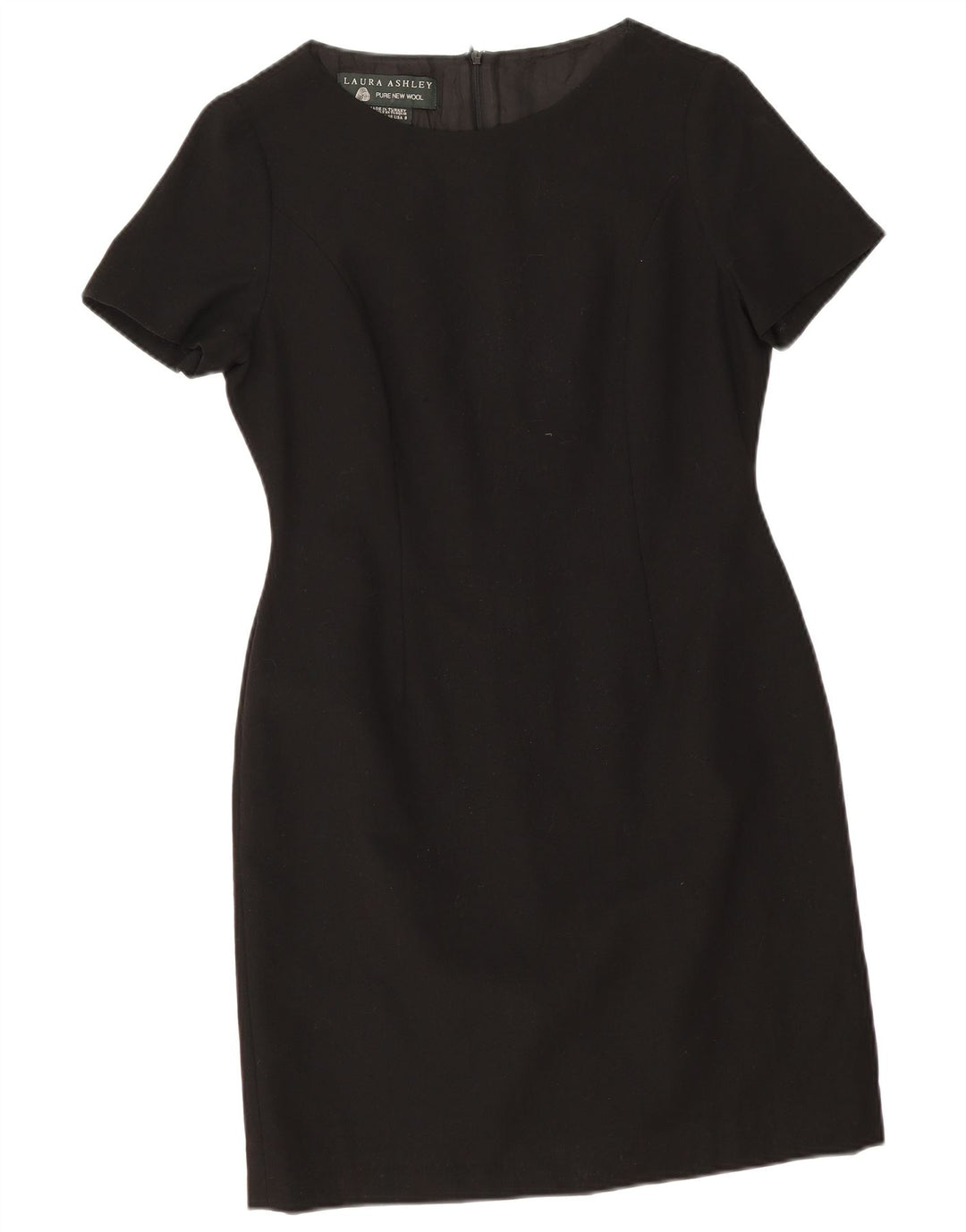 Laura Ashley Damen Etuikleid UK 12 Medium Schwarz Schurwolle