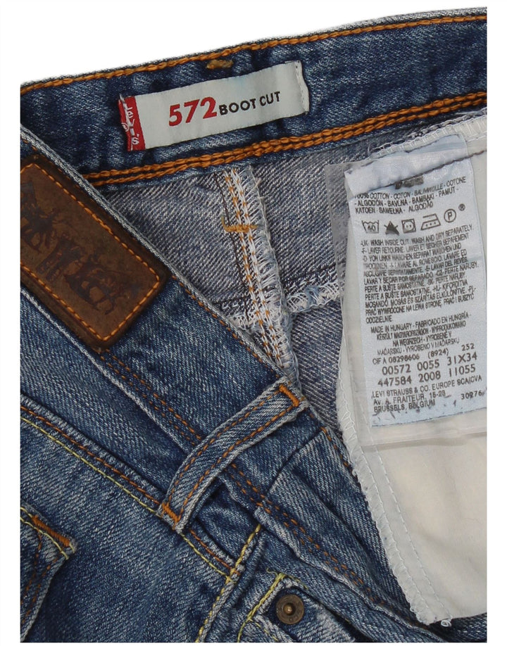 LEVI'S Womens 572 Denim Shorts W31 Medium Blue Cotton