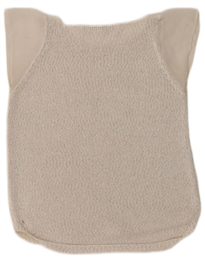 Zara Damen Strickblusenoberteil UK 10 Small Beige