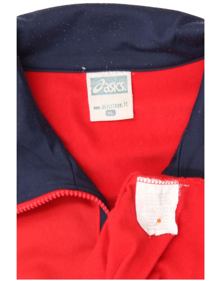Asics Herren Graphic Trainingsanzug Top Jacke XL Rot Polyester