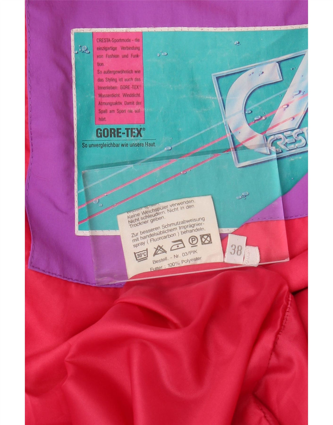 CRESTA Damen Gore-Tex Übergroßer gepolsterter Mantel EU 38 Mittelviolettes Polyester