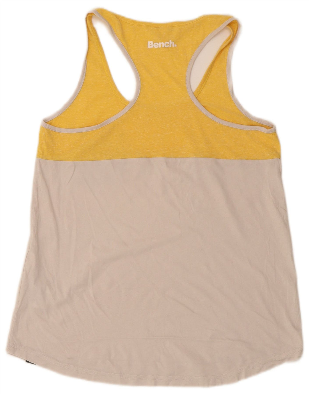 Bench Damen-Trägershirt UK 12 Mittelgelbe Colourblock-Baumwolle
