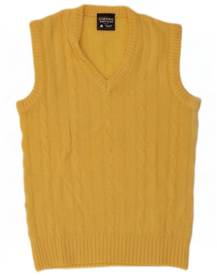 Shetland Herren Weste Tank Top XL gelbe Wolle